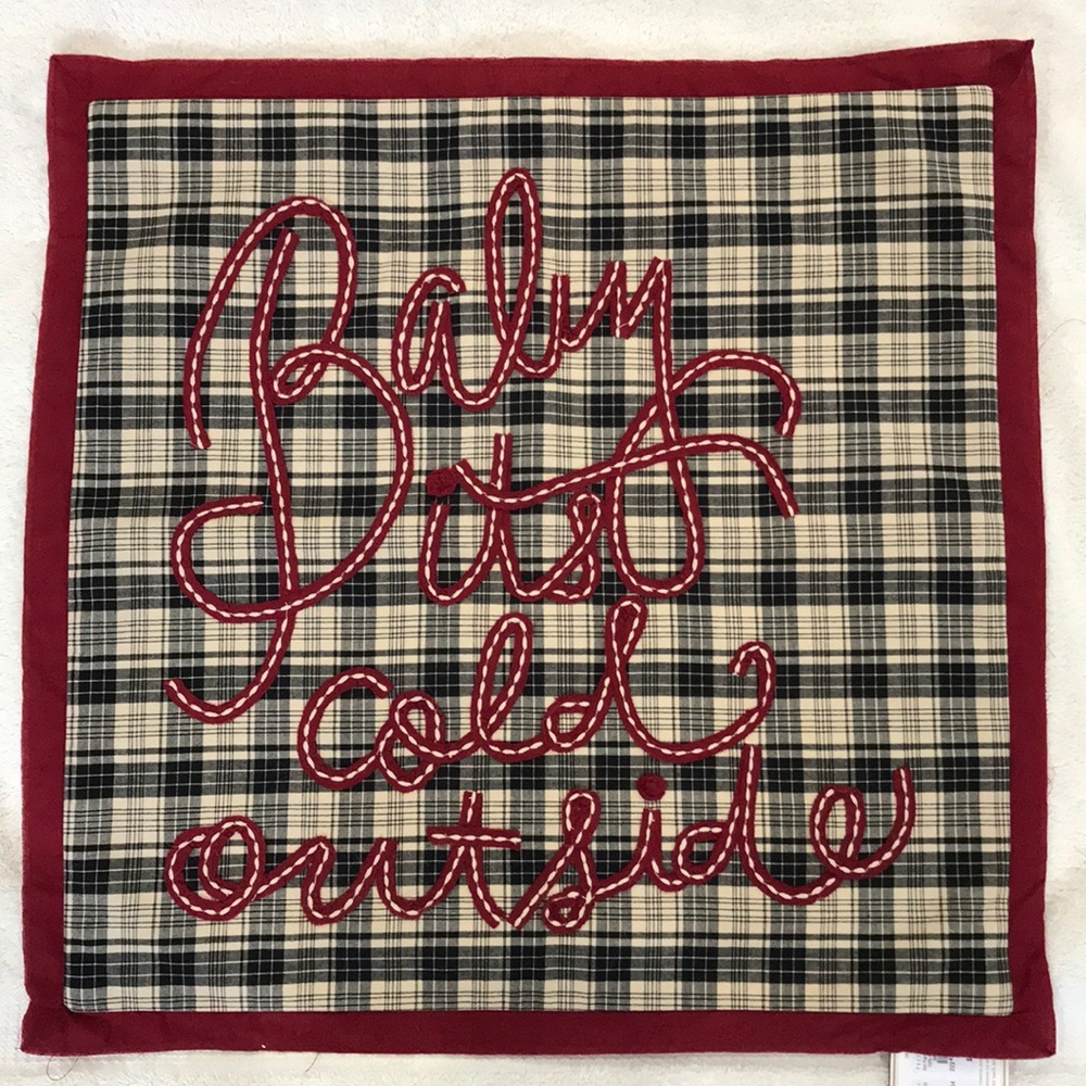 Like New!  Pottery Barn 18x18 plaid pillow cover